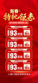 新春特惠房源红金海报
