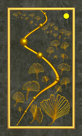 金属银杏叶装饰画