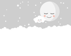 卡通星星月亮儿童房卧室背景墙