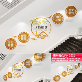 校园食堂文化墙