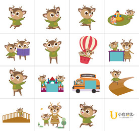 卡通小鹿贴纸