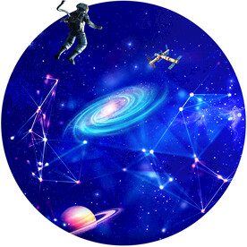 圆形星空装饰画