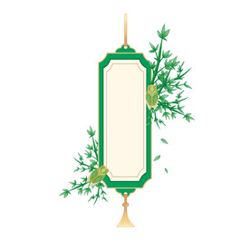 青色翠竹清明国潮挂件装饰