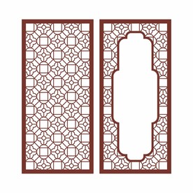 中式矢量雕花花纹