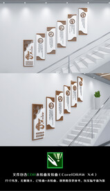 仁义礼智信国学楼梯文化墙