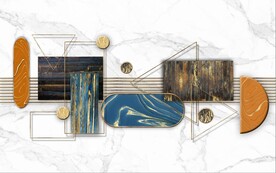 北欧风抽象立体几何电视背景墙