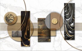 北欧风抽象立体几何电视背景墙