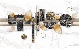 北欧风抽象立体几何电视背景墙