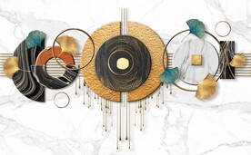 北欧风抽象立体几何电视背景墙