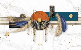 北欧风抽象立体几何电视背景墙