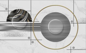 抽象金色几何图案电视背景墙