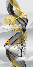 瓷晶画 线条抽象画