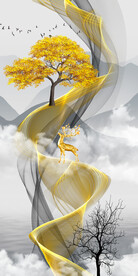 瓷晶画 线条抽象画