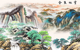 高清 新款背景山水 TIF分层