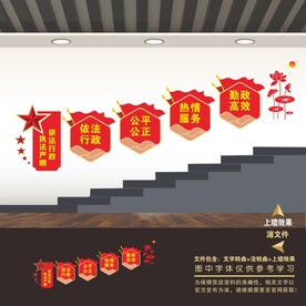 行政执法市场监管楼梯楼道文化墙