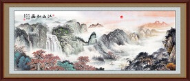 紫气东来山水画