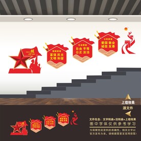 社会主义核心价值观楼梯文化墙