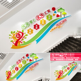 爱心超市楼道文化墙