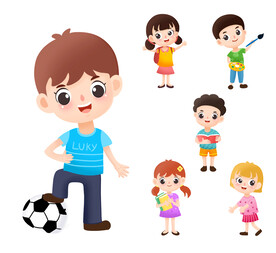 全民健身日运动卡通手绘儿童运动