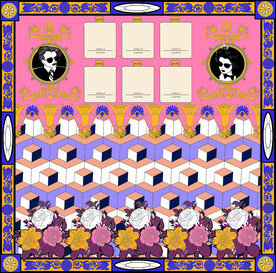 大牌  方巾  数码印花  