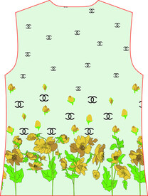 大牌  方巾  前幅  定位花