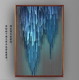 光影宝石蓝抽象山水装饰画
