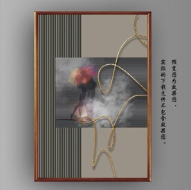 北欧风抽象情侣玄关装饰画