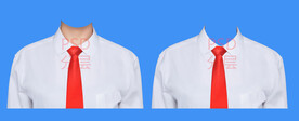 女款白色衬衫红领带衣服素材
