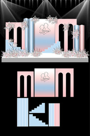 蓝色婚礼现场KT板