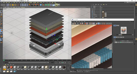 床垫C4D分层模型
