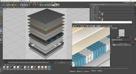 床垫C4D分层模型