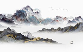 高端 别墅背景山水 TIF分层