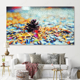 植物松塔油画装饰画