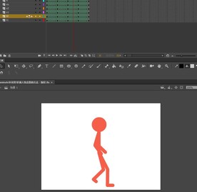 an补间形状做人物走路的方法