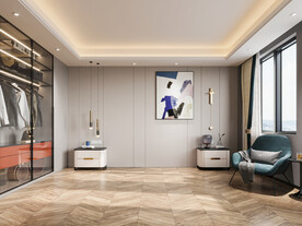 现代卧室背景墙