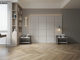 现代简约卧室背景墙空景