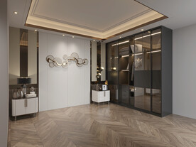 现代卧室场景3D效果图