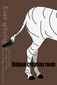 手绘科拉特拼贴抽象画