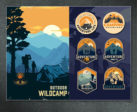 矢量徒步探险文化