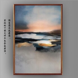 抽象霞光山水油画装饰画