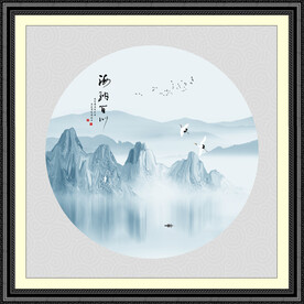 圆形山水画