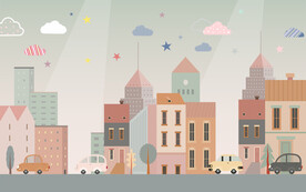 卡通儿童房背景墙