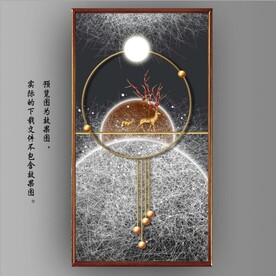 光影抽象麋鹿风景装饰画