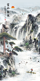 装饰画 新中式风景画