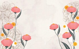 现代花卉壁画背景墙