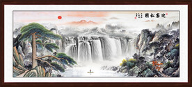 迎客松山水画