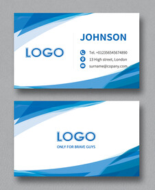 蓝色简约名片 图片