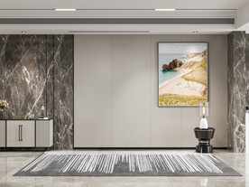 现代极简客厅背景墙空场景