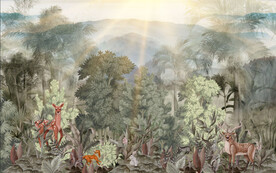 手绘卡通森林背景