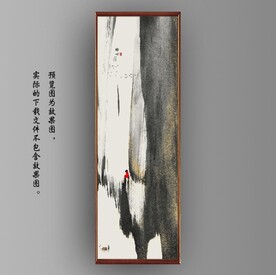 抽象金色水墨山水装饰画